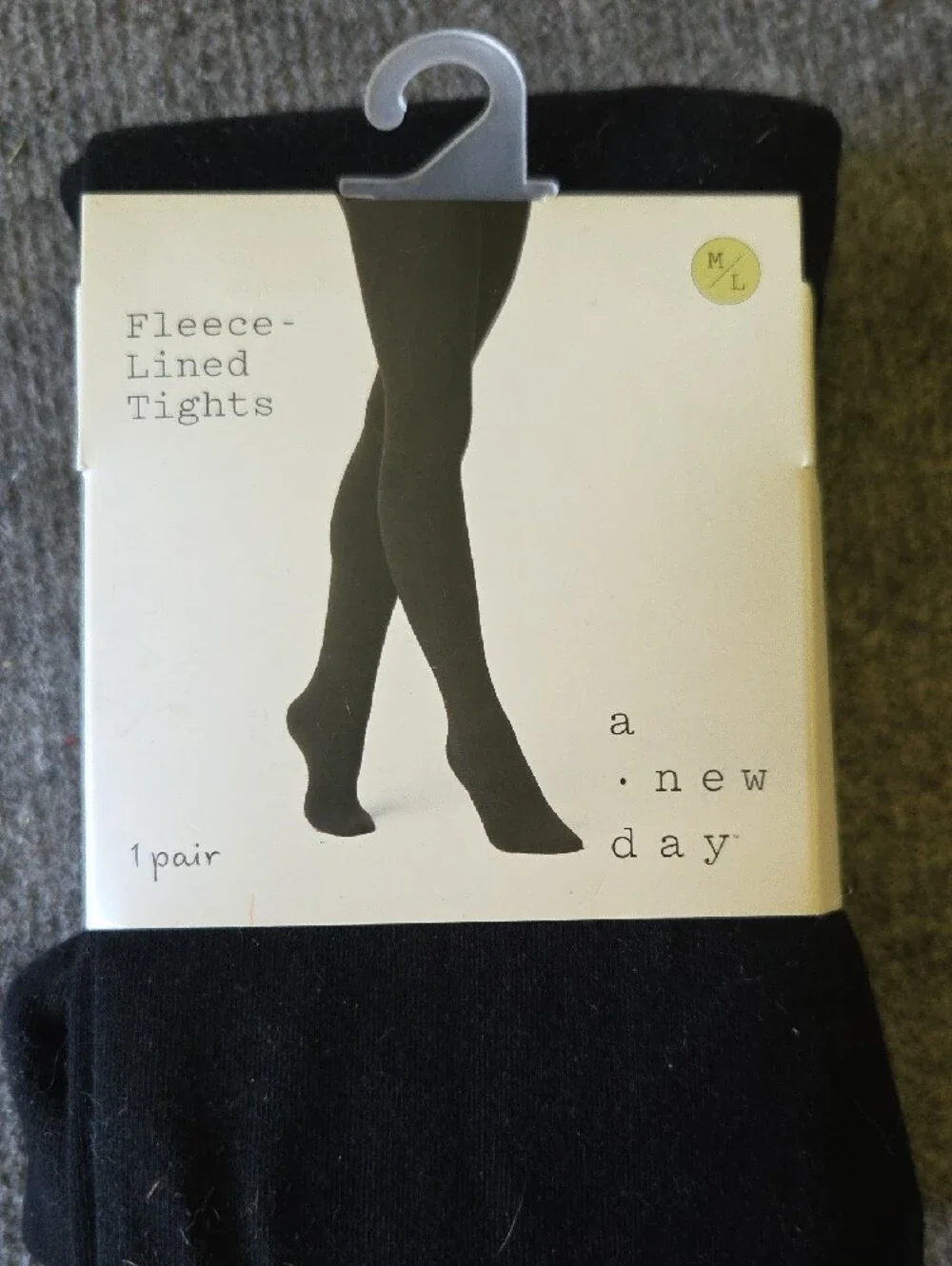 a new day Black Fleece-Lined Tights M/L